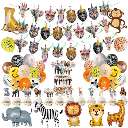 Safari Tiere Geburtstag Party Dekoration Supplies Ballon Kuchen Topper Dekoration Safari Tiere Geburtstag Party Dekoration Supplies von QICI