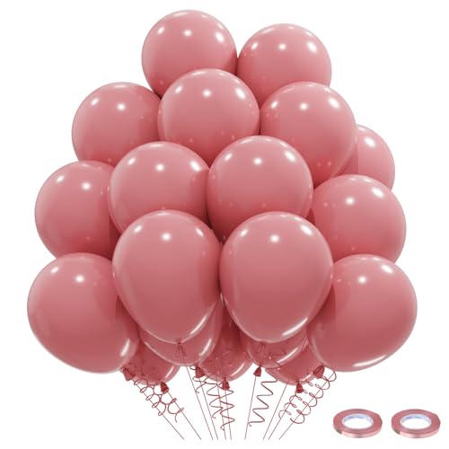 Rosa Luftballons 52 Stück Luftballon Retro Rosa Geburtstag, Ballons Rosa, Luftballons Hochzeit Vintage Helium Ballons Babyparty Hochzeit Party Deko Geburtstagsdeko Pink, 12 Zoll von QIFU