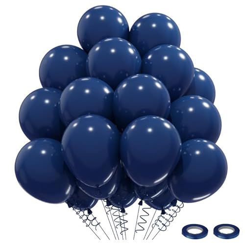 Luftballons Marineblau Dunkelblau, 52 Stück Blaue Luftballons Latex Luftballons Balloon Girlande Blau Helium Ballons Set Marineblaue Geburtstags Babyparty Hochzeits Taufe Party Deko Blau, 12 Zoll von QIFU