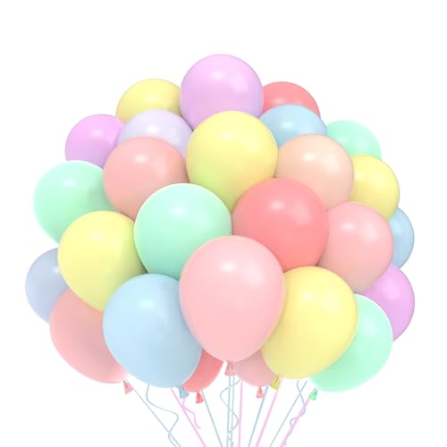 Pastell Luftballons Geburtstag,52 Stück 12 Zoll Helium Ballons Bunt,Luftballons Grün Rosa Blau Lila Gelb Für Luftballon Girlande Oder Ballon Girlande Als Party, Hochzeit,Kinder Mädchen Geburtstag Deko von QIFU