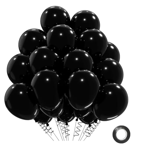 Schwarze Luftballon 31 Stück Schwarze Ballons, Ballons Schwarz Geburtstag Luftballon Schwarz Helium Balloons Luftballons Luftballons Hochzeit Party Deko, 12 Zoll Latexballons von QIFU