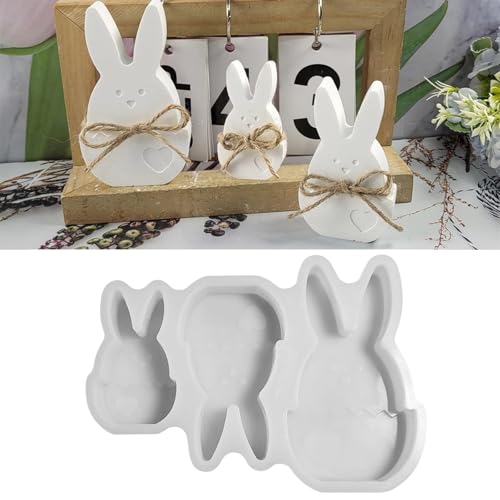 Silikonformen Gießformen, Silikonform Ostern Hase, Frühling Osternhase Gipsformen zum Gießen, Osternhase Gießformen Silikon Ostern Hase Giessformen Ostern Silikon Gießform für Handwerk von QIGHLIS