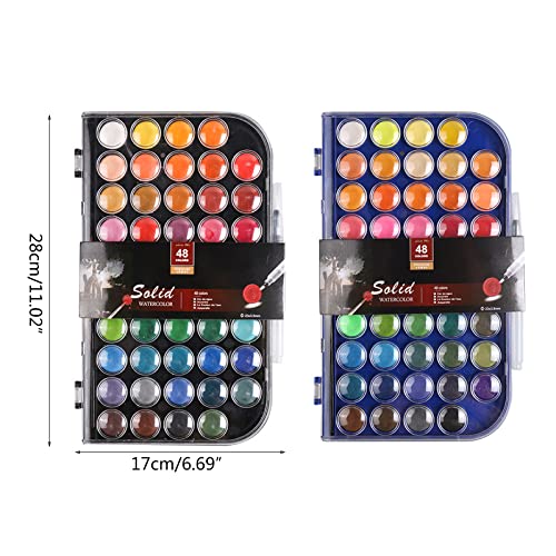 QIIIMSLSS Gouache-Farb-Set mit 48 Farben, tragbar, für Aquarell, reiche Pigmente, verblassende Farben für Künstler, Hobby, Maler von QIIIMSLSS