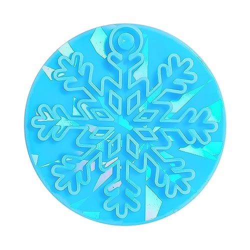 QIIIMSLSS Holografische Schneeflocken-Silikonform, schöne Regenbogen-Effekte, Schlüsselanhänger, Anhänger, Weihnachtsdekoration von QIIIMSLSS