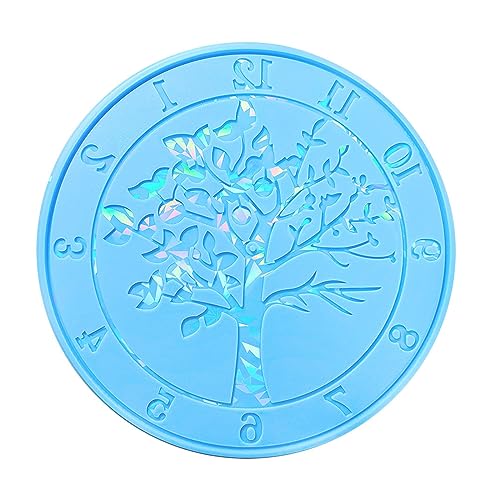 QIIIMSLSS Lebensbaum Holographische Uhr Silikon Form Harz Uhr Ornament Form Lebensbaum Uhr Silikonformen Wohnkultur von QIIIMSLSS