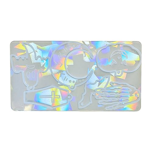 QIIIMSLSS Silikonform für holografische Kürbis-, Fledermaus-Schlüsselanhänger, Epoxid-Form, Regenbogen-Reflexionen, Ohrringe, Anhänger, Kunst von QIIIMSLSS