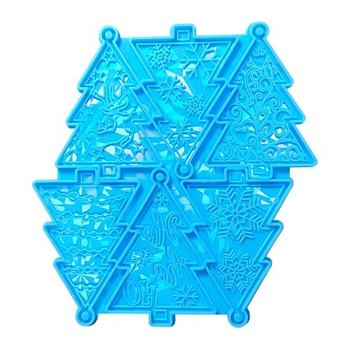 QIIIMSLSS Weihnachtsbaumschmuck Anhänger Form Holografische Silikonharzformen mit Loch Silikon für Anhänger von QIIIMSLSS