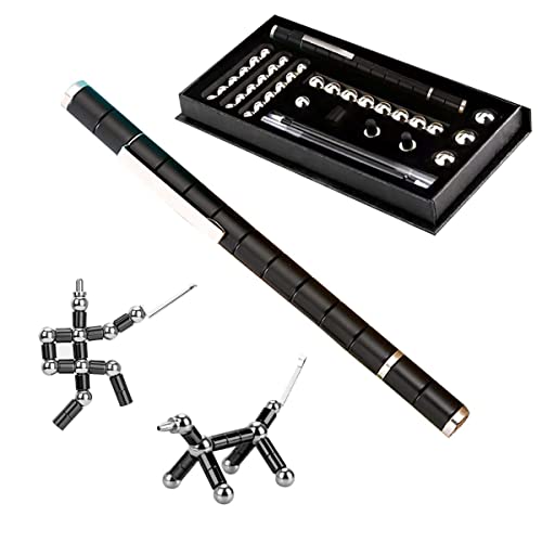 QILUCKY Magnetischer Kugelschreiber, Gadgets für Männer,Fidget Pen, Lustig Multifunktions Magnetstift, für Männer und Teenager (Schwarz) von QILUCKY