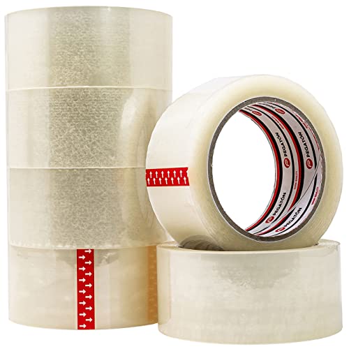 QILZO 6 Rollen transparentes Klebeband, für Verpackungen, Kartons, Pakete, Umzüge, Aufbewahrung, Klebeband, Verpackung (4,8 cm x 100 m) von QILZO