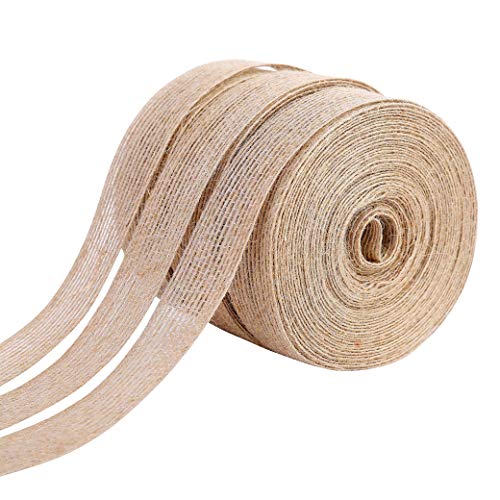 Natürliche Jute Band 3 Rolle Sackleinen Stoff Ribbon Roll für DIY Handwerk Home Party Hochzeit Dekoration 10m x 2cm von QIMEI-SHOP