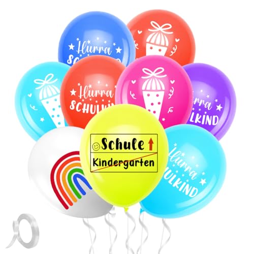 24 Stück Luftballons Einschulung, Einschulung Deko, Schulkind Ballon, Schulkind Schulanfang Schulstart Deko Mädchen Junge, Luftballon Schulanfang Bunte 24 Stück Luftballons Einschulung, Einschulung Deko, Schulkind Ballon, Schulkind Schulanfang Schulstart Deko Mädchen Junge, Luftballon Schulanfang Bunte von QIMMU