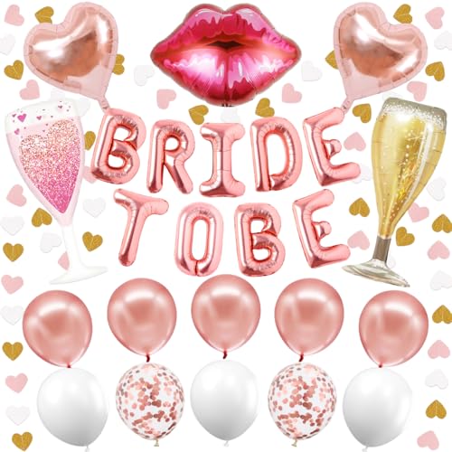 Bride To Be Deko,JGA Deko Frauen,32 inch Bride To Be Luftballons,Junggesellinnenabschied Deko,JGA Luftballons,Bride To Be Girlande,Bride To Be Ballon,Bachelorette Party Accessories von QIMMU