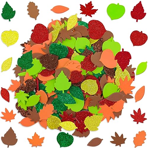 Sticker Herbst,Herbstblätter Sticker,Ahornblatt Aufkleber,Herbstblatt Deko,Moosgummi Basteln,Blatt Aufkleber Filz,Bastelset Herbst für Herbstdeko,Erntedankfest Party von QIMMU