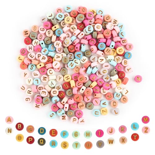 1500 Stück Buchstabenperlen Perlen Set Perlen Buchstaben Perlen zum AuffäDeln Armband Perlen Set Perlen Bastelnperlen Buchstaben Beads for Bracelets für Halsketten DIY Schmuck Herstellung von QINGYIWL