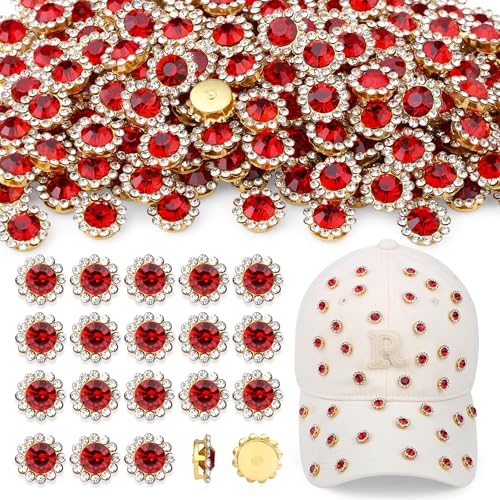 QINJIEJIE Strasssteine zum Aufnähen, Kristallglas, Metallklaue, Strasssteine, 12 mm, Rot, 200 Stück QINJIEJIE Strasssteine zum Aufnähen, Kristallglas, Metallklaue, Strasssteine, 12 mm, Rot, 200 Stück von QINJIEJIE