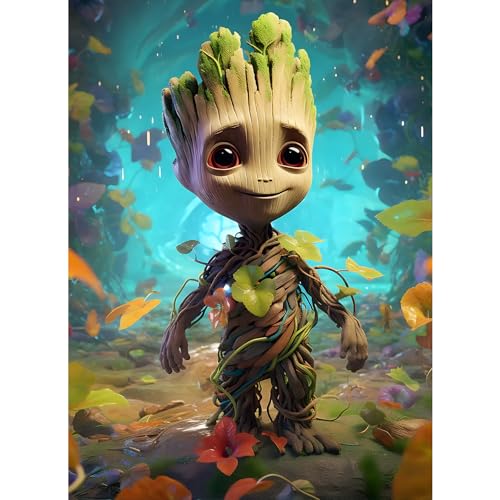 QINRUBB DIY Groot Diamond Painting Erwachsene, 5D Cartoon Diamant Painting Bilder Anfänger, Blumen Runder Vollbohrer Diamanten Malerei Stickerei Kreuzstich Geschenke Home Wand Dekor 30x40cm von QINRUBB