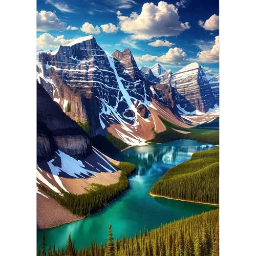 QINRUBB DIY National Park Diamond Painting Erwachsene, 5D Verschneite Berge Diamant Painting Bilder Anfänger, Runder Vollbohrer Diamanten Malerei Stickerei Kreuzstich Geschenke Home Wand Dekor 30x40cm von QINRUBB