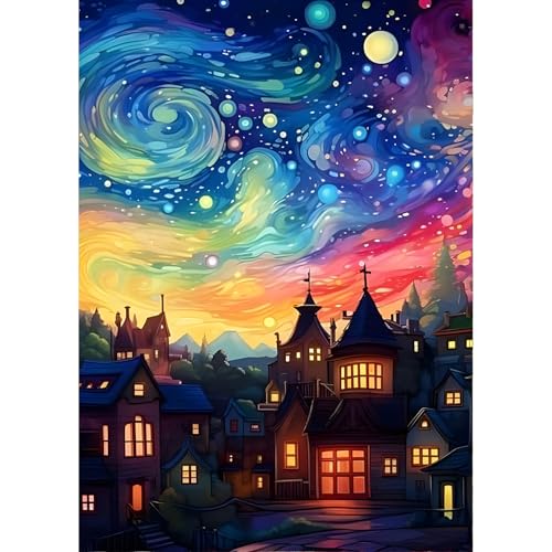 QINRUBB DIY Sternenhimmel Diamond Painting Erwachsene, 5D Impressionismus Diamant Painting Bilder Anfänger, Runder Vollbohrer Diamanten Malerei Stickerei Kreuzstich Geschenke Home Wand Dekor 30x40cm von QINRUBB