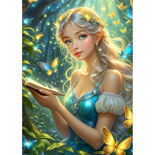 QINRUBB Fee Diamond Painting Erwachsene, 5D Schmetterling Diamant Painting Bilder Anfänger, DIY Fantasie Runder Vollbohrer Diamanten Malerei Stickerei Kreuzstich Geschenke Home Wand Dekor 30x40cm von QINRUBB