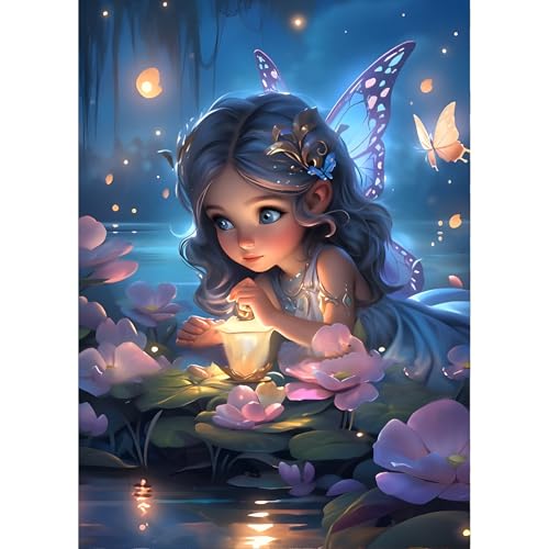 QINRUBB Fee Diamond Painting Erwachsene, 5D Schmetterling Diamant Painting Bilder Anfänger, DIY Traumland Runder Vollbohrer Diamanten Malerei Stickerei Kreuzstich Geschenke Home Wand Dekor 30x40cm von QINRUBB