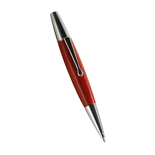 QINZTON Rotes Weidenholz Silber Schachbrett Twist Trim Fat Kugelschreiber Schreibwerkzeug Geschenk Stifte von QINZTON