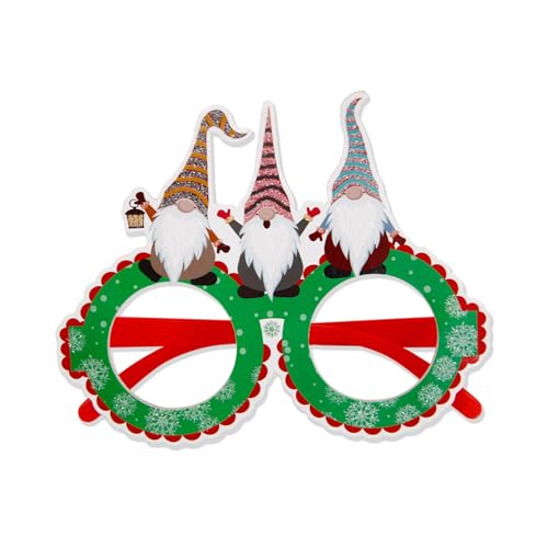 QINZTON Weihnachtsmann XmasTree Brillenrahmen Kunststoff Brille 2024 Silvester Party Supplies Weihnachtsdekoration Kinder Geschenk Papier Brillen Rahmen von QINZTON