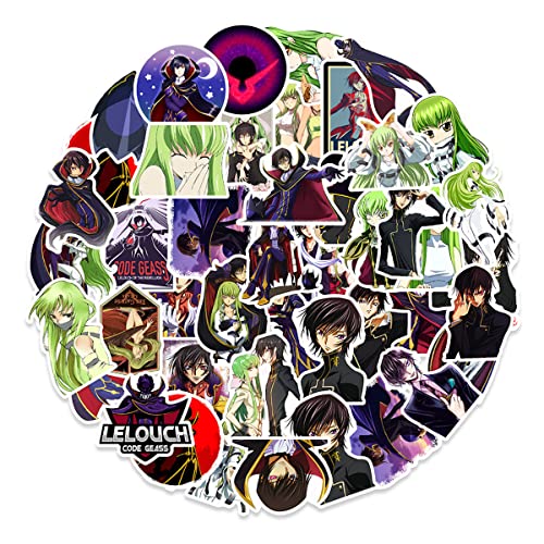 50 Stück Anime Code Geass Vinyl Cartoon Anime Aufkleber für Wasserflasche Laptop Cartoon Aufkleber von QIRONGSC