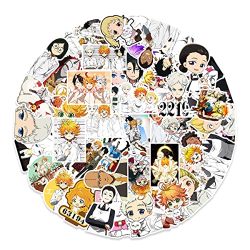 50 Stück Anime Promiseds Neverlands Vinyl Cartoon Anime Aufkleber für Wasserflasche Laptop Cartoon Aufkleber von QIRONGSC