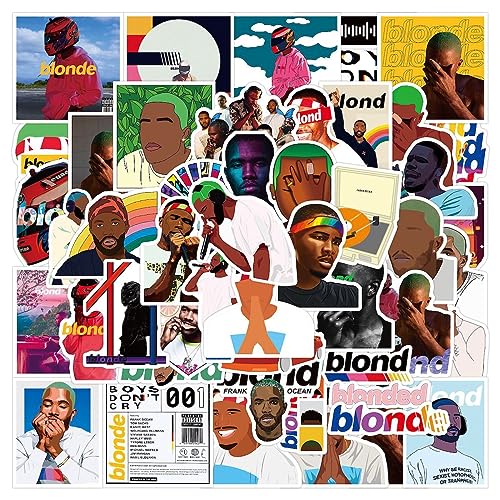 50 Stück Frank Ocean Blonde Anime-Aufkleber, Cartoon-Aufkleber für Wasserflasche, Laptop, Reisetasche, Auto, Skateboard, Motorrad, Vinyl, wasserdichte Aufkleber für Teenager und Kinder von QIRONGSC