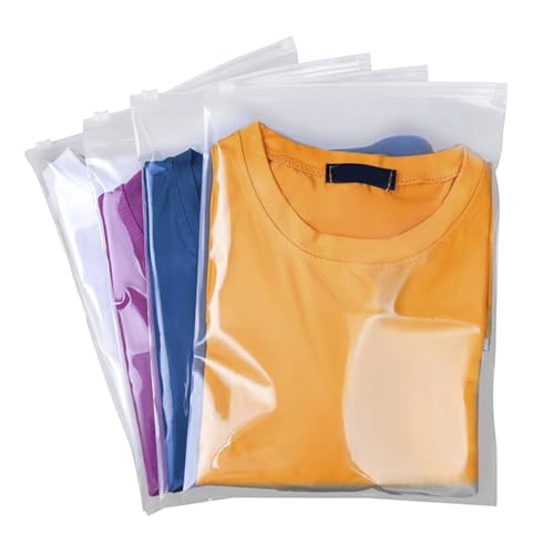 QISF 30 Stücke Zip Beutel Groß Wiederverwendbar - 40 x 50 cm Zipper Beutel Reisetasche Wasserdichte Transparent Zip Tüten Plastikbeutel Aufbewahrungsbeutel für Kleidung Unterwäsche Handtuch Schuhe von QISF