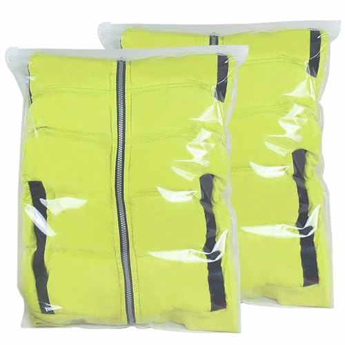 QISF 30 Stücke Zip Beutel Groß Wiederverwendbar - 50 x 60 cm Zipper Beutel Reisetasche Wasserdichte Transparent Zip Tüten Plastikbeutel Aufbewahrungsbeutel für Decke und Kleidung von QISF