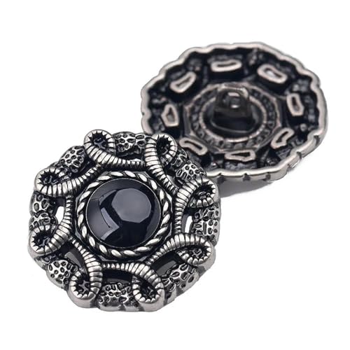 QIUMING 10 Teile/los Retro Große Metallknopf Silber/Kupfer Luxus Männer Frauen Mantel Decor Tasten 18mm/23mm/25mm Kleidung Nähzubehör von QIUMING