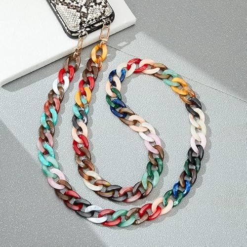 QIUMING 110 cm Lange Stil Schräg Hängen Handy Kette Schmuck Mode Acryl Telefon Gurt Schnur Anti-Verlust Handy Fall Lanyard von QIUMING