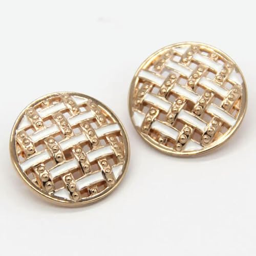 QIUMING 15/20/25mm Runde Linien Gold Metallknöpfe für Kleidungsstück Frauen Jacke Mantel handgemachte große dekorative Accessoires von QIUMING