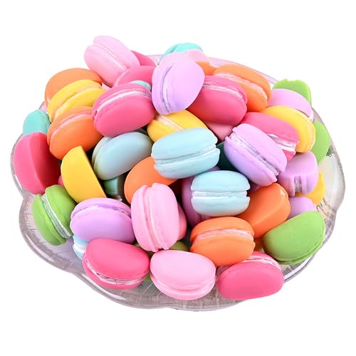 QIUMING 24pcs Realistische Künstliche Macaron künstliche Macarons Mini Bunt Macaron Gefälschte Macaron Künstliche Kuchen für DIY Haarnadeln Scrapbook Handyhülle Schmuck Handwerk (Macaron) von QIUMING