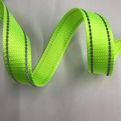 QIUMING 5 Meter 25 mm Polyester-Gurtband mit reflektierendem Streifen, Rucksackgurt, DIY-Handwerk, Haustierhalsband, Leine, Zubehör von QIUMING