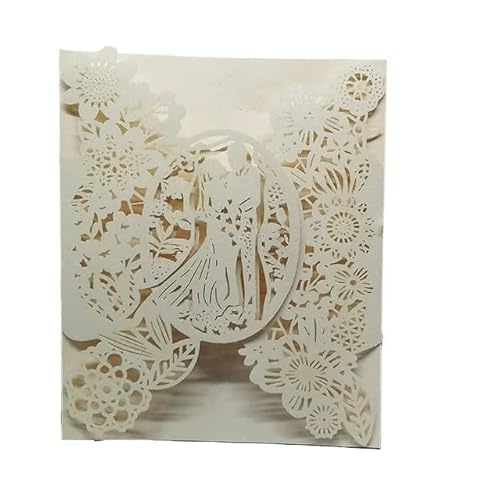 Hochzeitskarte 25 stücke Braut und Bräutigam Hochzeitseinladungskarten Blumen Einladungstaschen Umschläge Karten Mariage Anniversary Party Supplies Favors Hochzeitskarten(Beige Cover,11.5x17.5cm) von QIUSHIBO