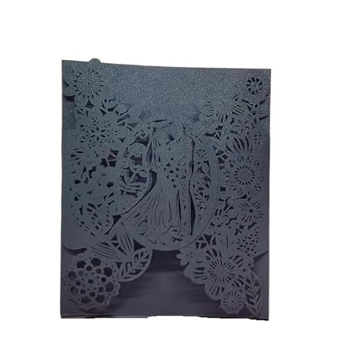 Hochzeitskarte 25 stücke Braut und Bräutigam Hochzeitseinladungskarten Blumen Einladungstaschen Umschläge Karten Mariage Anniversary Party Supplies Favors Hochzeitskarten(Black Cover,11.5x17.5cm) von QIUSHIBO