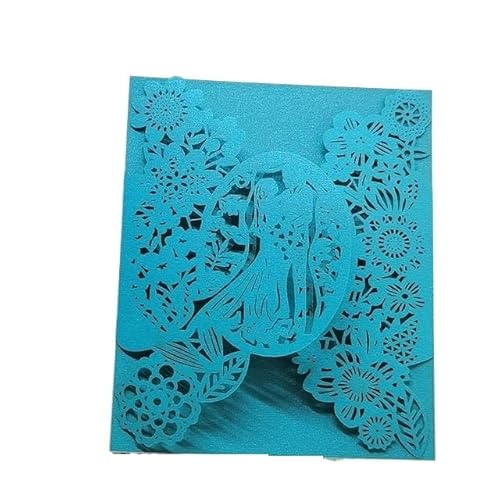 Hochzeitskarte 25 stücke Braut und Bräutigam Hochzeitseinladungskarten Blumen Einladungstaschen Umschläge Karten Mariage Anniversary Party Supplies Favors Hochzeitskarten(Blue Cover,11.5x17.5cm) von QIUSHIBO