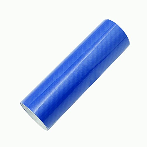 QIUSHIBO Autofolie 5D Carbonfaser-Aufkleber, hochglänzend, Vinyl-Verpackungsfolien, Interieur-Styling, DIY-Dekor-Aufkleber, Schutzfolie, 10 x 152 cm Car Wrapping Folie(Blue) von QIUSHIBO