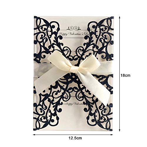 QIUSHIBO Hochzeitskarte 10 stücke Bowknot Einladungen Hochzeit Einladungen Urlaub Gruß Karte Abdeckung Geschenk Verwenden Hochzeitskarten(B) von QIUSHIBO