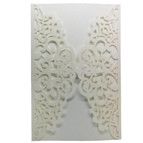 QIUSHIBO Hochzeitskarte 25 Teile/Beutel Hochzeitseinladungen Taufe Geburtstag Hohl Business Grußkarten Party Supplies Ohne Innere Karte Hochzeitskarten(Ivory) von QIUSHIBO