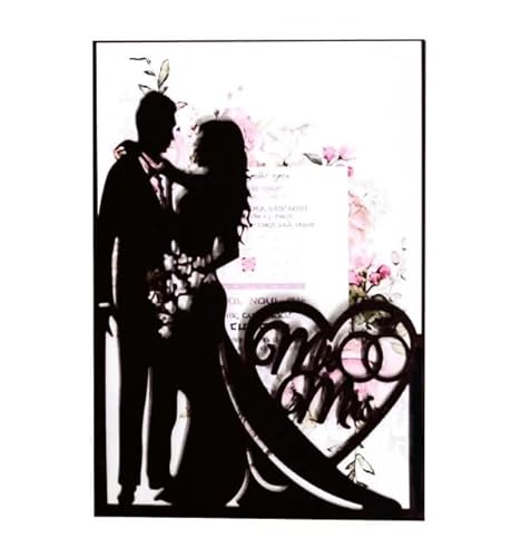 QIUSHIBO Hochzeitskarte Hochzeitseinladungen, 50 Stück, Valentinstag-Gruß, Hohle Hochzeitseinladung, Hochzeits-Liebeseinladung Hochzeitskarten(Noir) von QIUSHIBO