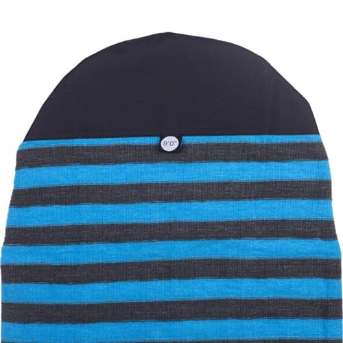 QIUYMGFG Surfboard Tasche Cover Surfboard Deck Bag 9'0" 260 cm Surfbrettsocke 9 ft. Longboard Round Nose Soft Cover Tasche Schutzhülle Stretch Terry Strickstoff(Sky Blue- Darg Grey) von QIUYMGFG