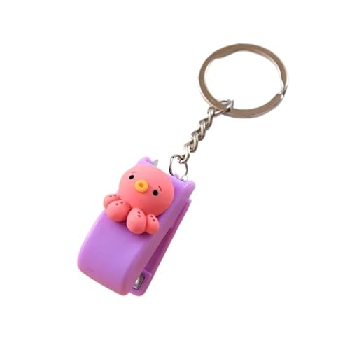 fach Locher Cartoon Mini Hefter Keychain Kawaii Tier Trompete Hefter Buch Papierbindungsmaschinen Schüler Schreibwaren Drahtbindegerät(H) von QIUYMGFG