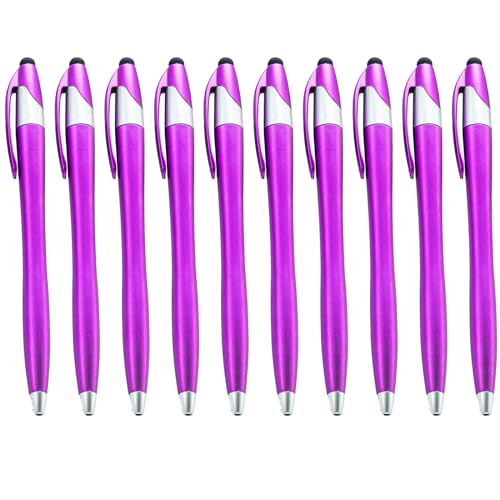 10 x einziehbarer Kugelschreiber, Touchscreen-Stift, 1,0 mm Spitze, reibungsloses Schreiben von QIYUDUOLA