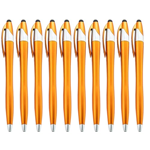 10 x einziehbarer Kugelschreiber, Touchscreen-Stift, 1,0 mm Spitze, reibungsloses Schreiben von QIYUDUOLA