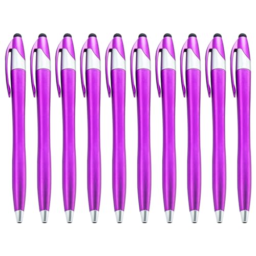 10 x einziehbarer Kugelschreiber, Touchscreen-Stift, 1,0 mm Spitze, reibungsloses Schreiben von QIYUDUOLA