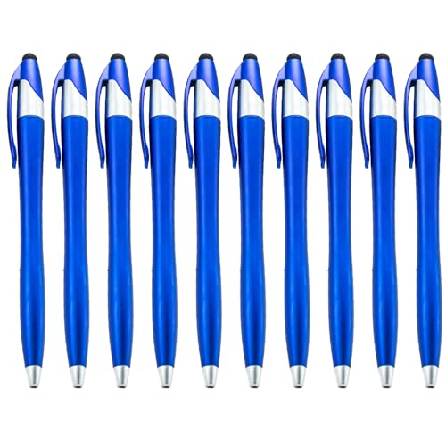 10 x einziehbarer Kugelschreiber, Touchscreen-Stift, 1,0 mm Spitze, reibungsloses Schreiben von QIYUDUOLA