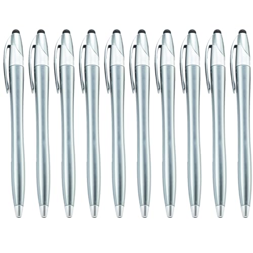 10 x einziehbarer Kugelschreiber, Touchscreen-Stift, 1,0 mm Spitze, reibungsloses Schreiben von QIYUDUOLA